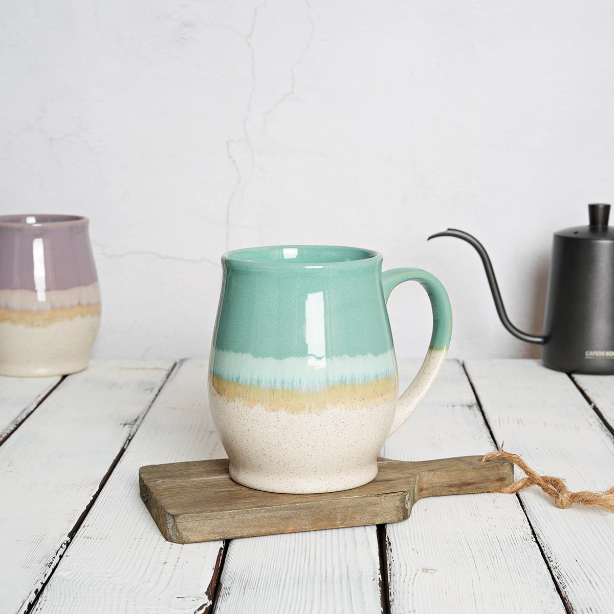 Bosmarlin taza para casa en verde, adecuada para té caliente