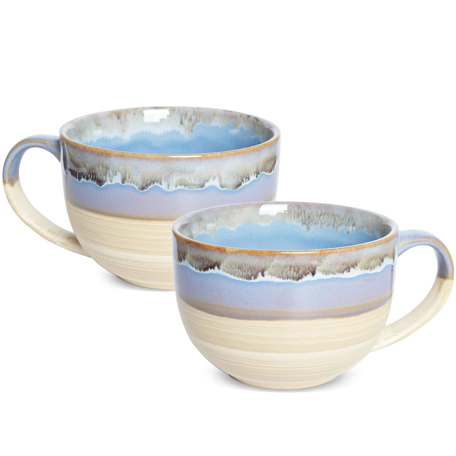 Bosmarlin: taza cerámica grande 23 oz con mango ergonómico para agarre cómodo.