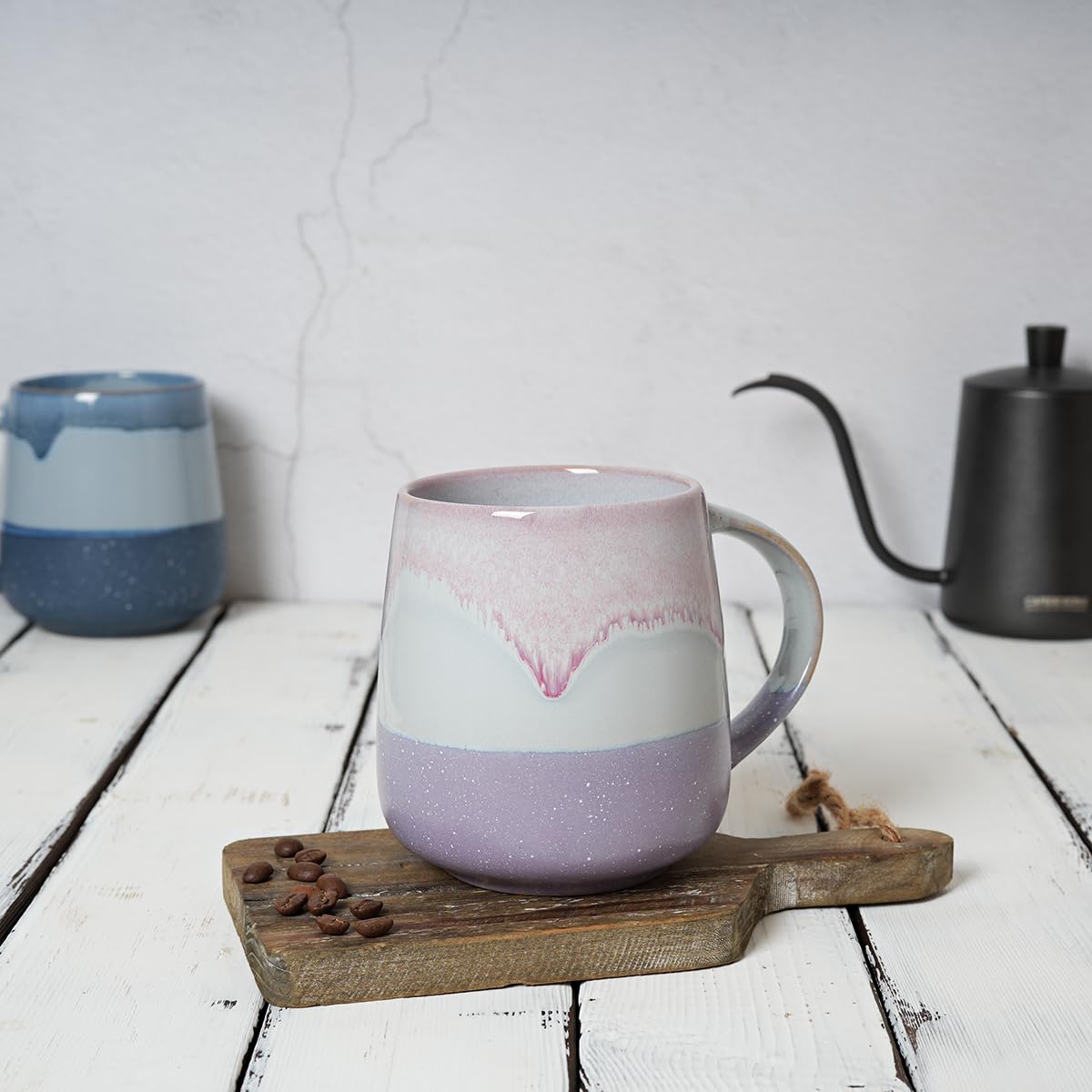 Bosmarlin Taza cerámica grande 23oz, detalle del glaseado para regalo.