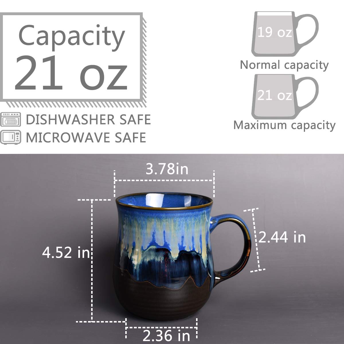 Detalle de la manija amplia de la taza Bosmarlin