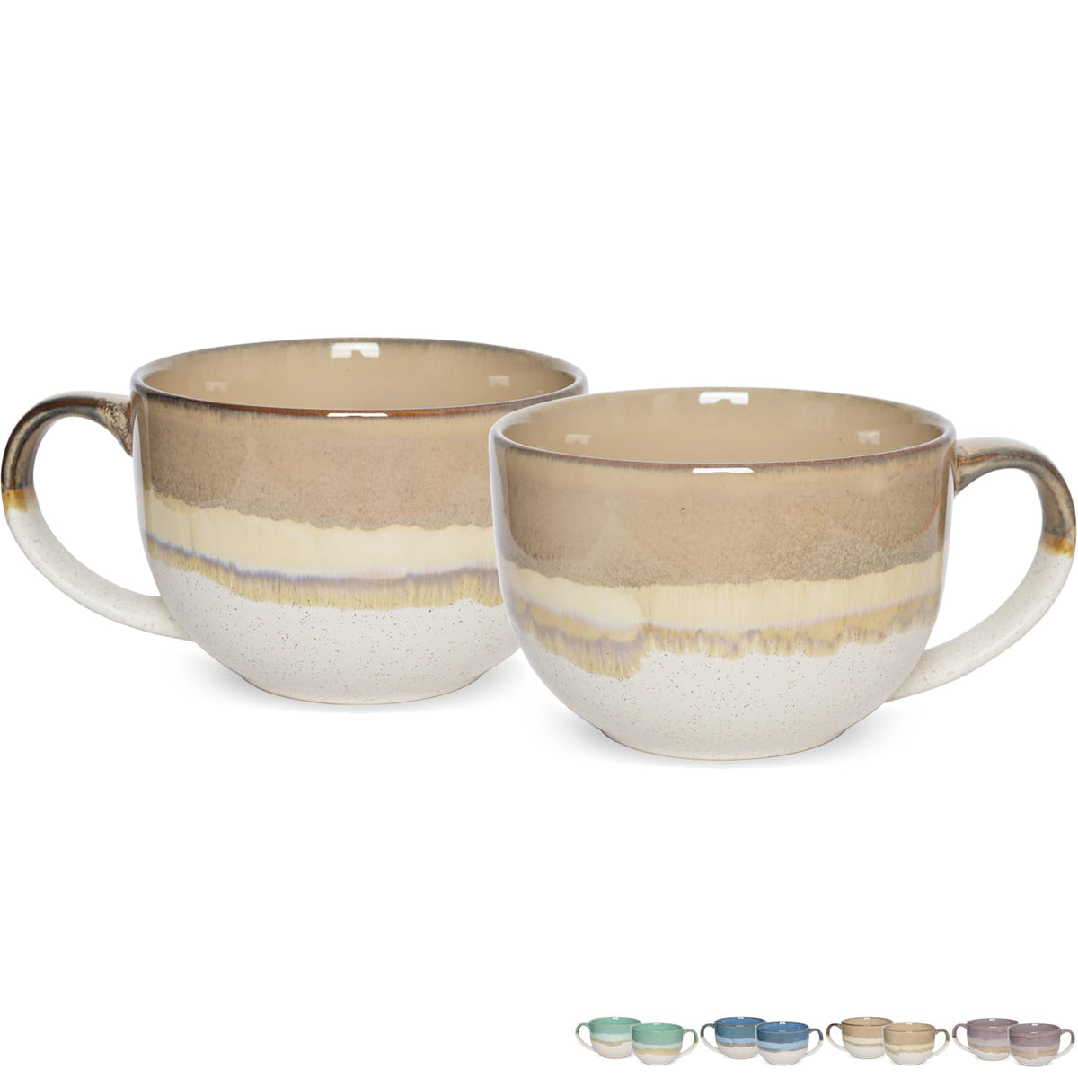 Taza Bosmarlin jumbo 23oz en marrón gris, ideal para café abundante.