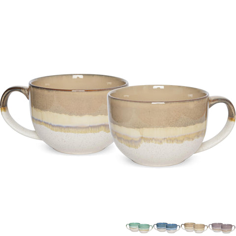 Taza Bosmarlin jumbo 23oz en marrón gris, ideal para café abundante.