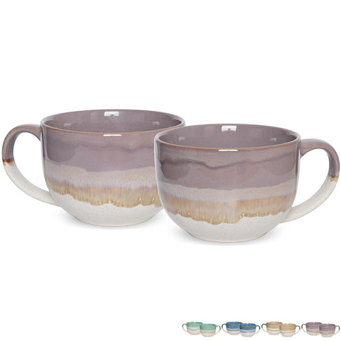 Bosmarlin Taza cerámica jumbo 23 oz, vista frontal, gran capacidad para café.
