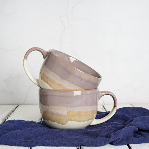 Bosmarlin Taza cerámica jumbo, regalo ideal, conjunto de dos tazas para hogar u oficina.