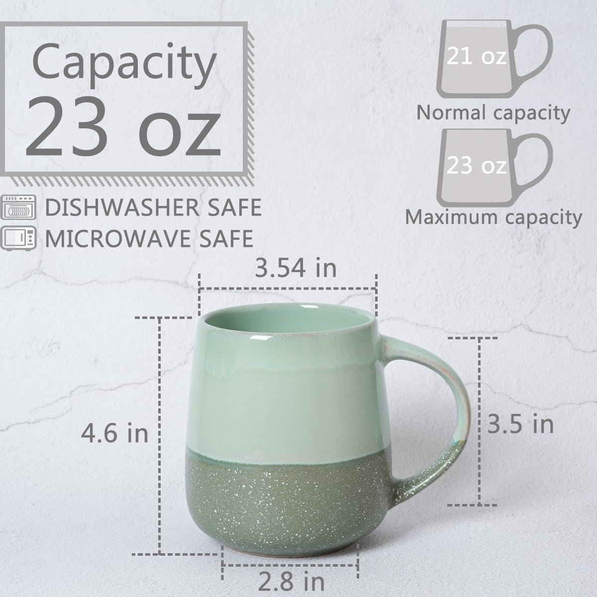 Bosmarlin taza cerámica mango ergonómico para un agarre cómodo.