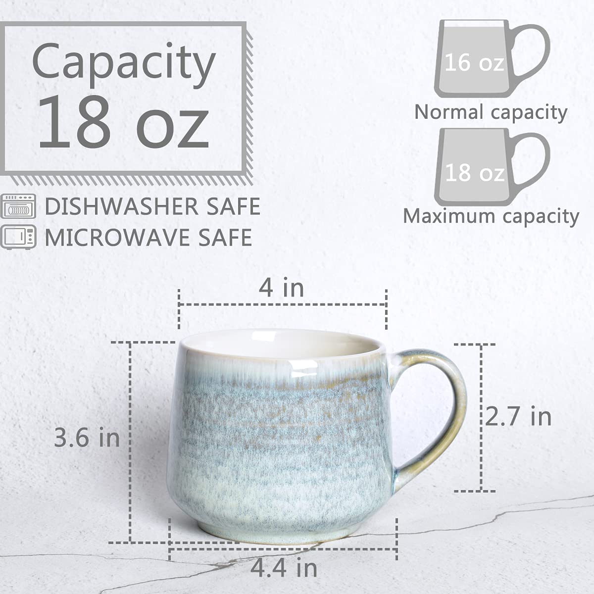 Bosmarlin: taza, manija en forma de interrogación, agarre cómodo