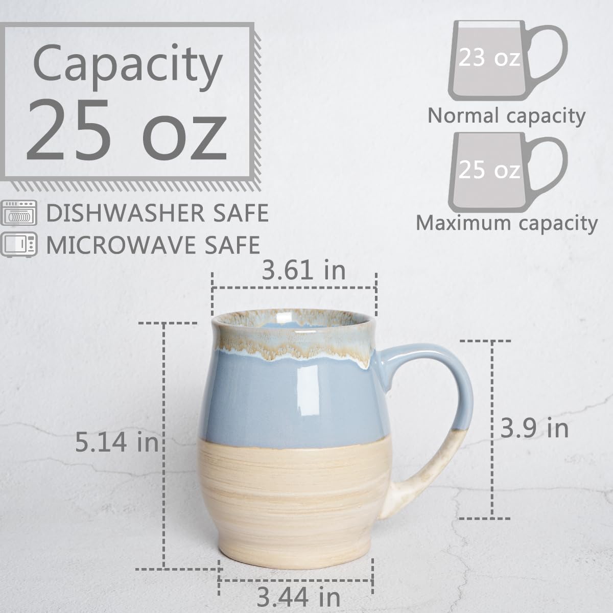 Taza Bosmarlin con mango grande para agarre cómodo