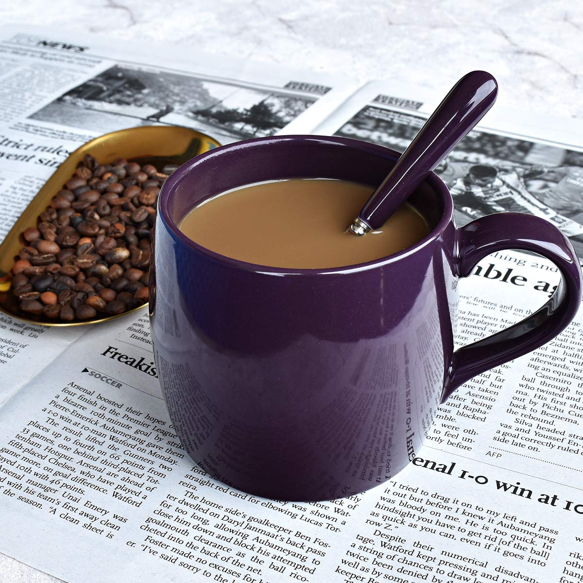Bosmarlin taza cerámica para oficina y hogar morado, apta para bebidas calientes o frías