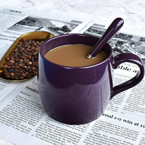 Bosmarlin taza cerámica para oficina y hogar morado, apta para bebidas calientes o frías