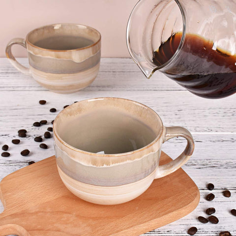 Bosmarlin: taza color marrón gris, elegante y versátil.