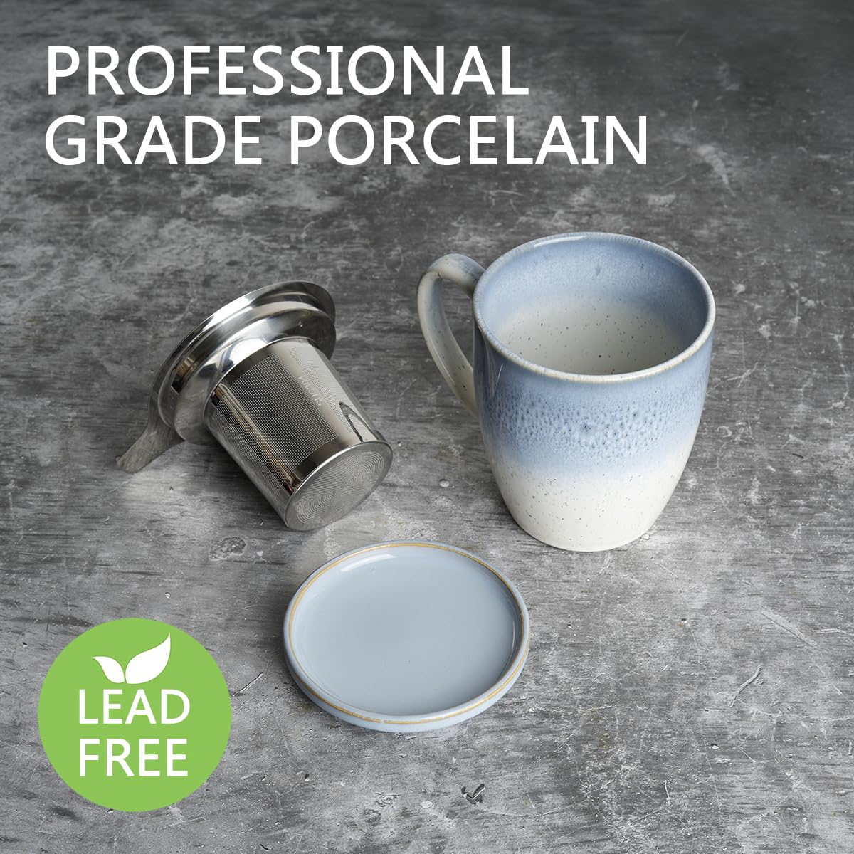 Bosmarlin, asa grande ergonómica para un agarre cómodo para té o café.