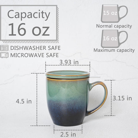 Taza Bosmarlin con esmalte reactivo verde pálido para un acabado único.
