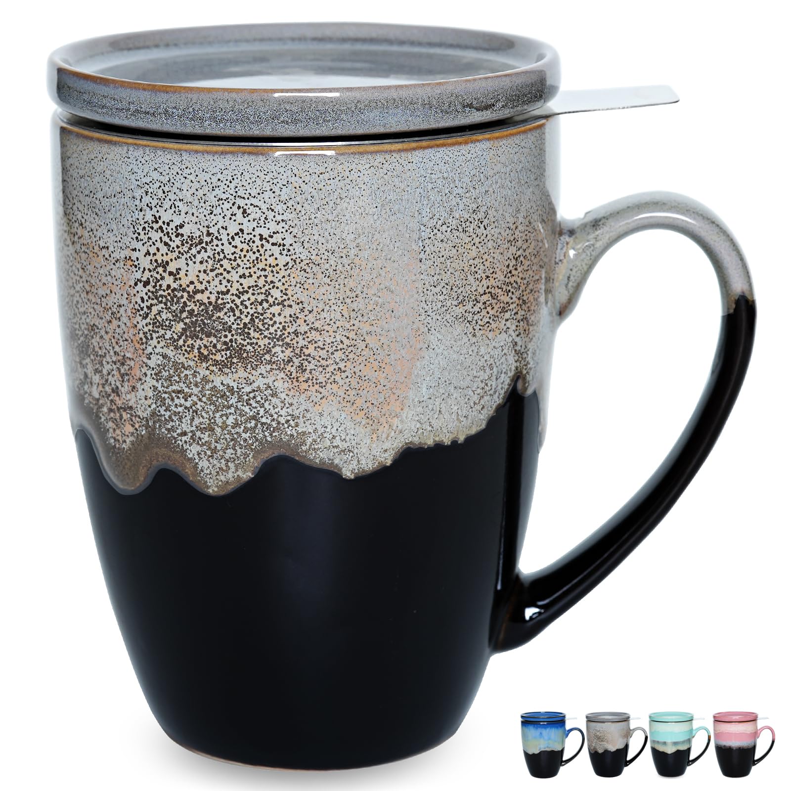 Taza Bosmarlin con infusor azul, ideal para ritual diario de té.