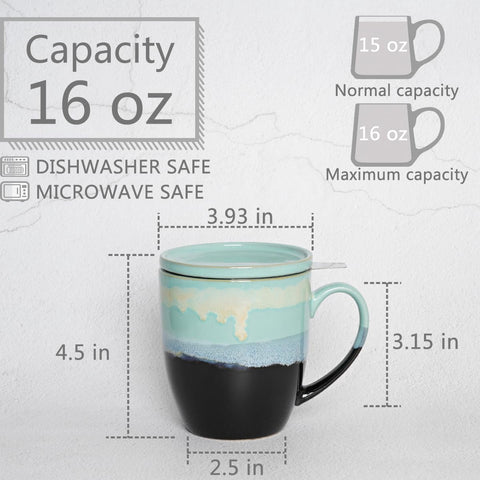 Bosmarlin Taza rosa con infusor, cómoda para bebidas calientes o frías.