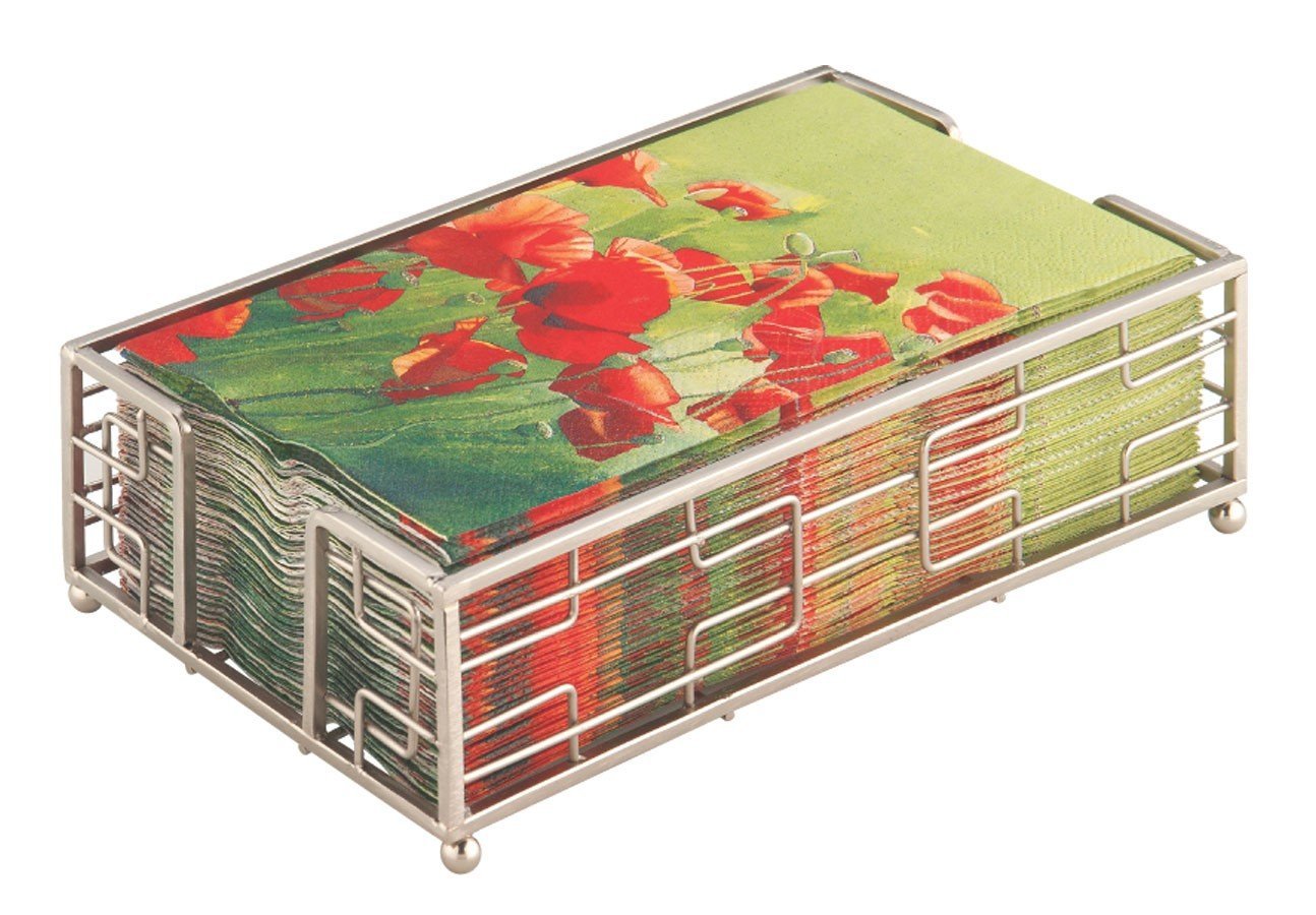 Boston International Hampshire porta-servilletas níquel cepillado en mesa, añade orden y estilo en cualquier ocasión.