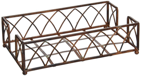 Boston International Porta Servilletas de Diseño Arco, acabado castaño envejecido, práctico para buffet y barra