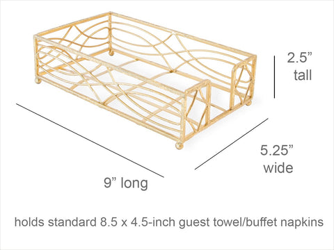 Porta-servilletas Wave Design en buffet, manteniendo las servilletas organizadas.