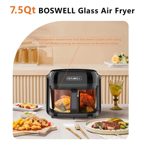 BOSWELL Vaso de vidrio resistente al calor para vigilar progreso sin abrir la tapa.