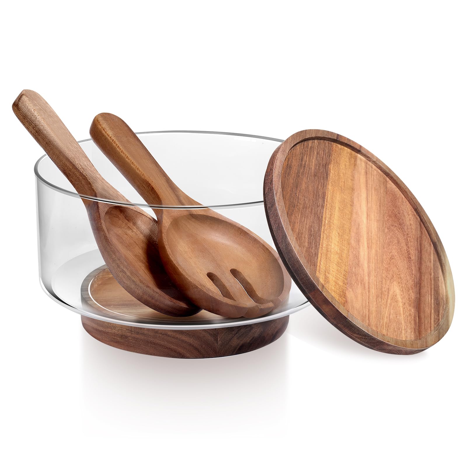 BOTOP cuenco grande de cristal para ensaladas, ideal para reuniones familiares.