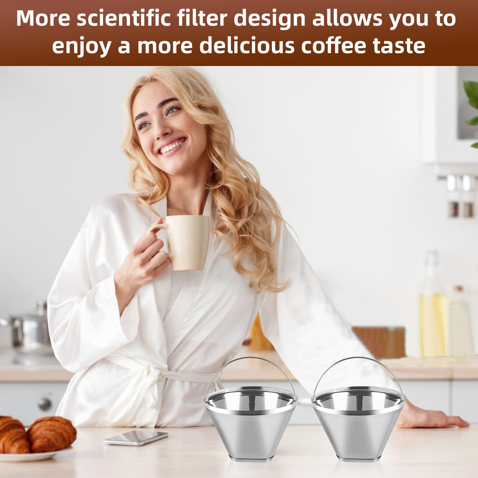 Bouaida filtro de cono 4, compatible con modelos Ninja para varias cafeteras.