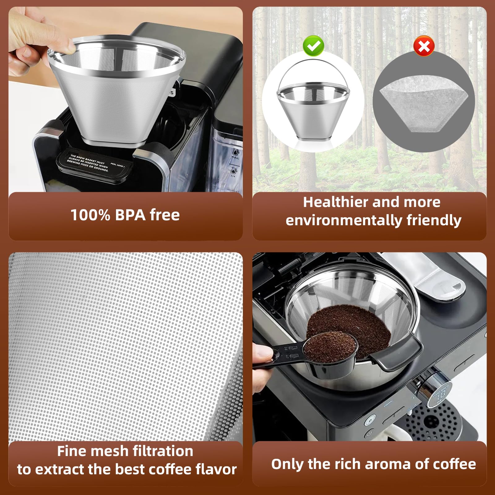 Bouaida filtro de cono 4, dimensiones útiles para compatibilidad.