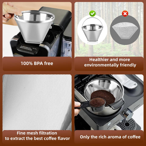 Bouaida filtro de cono 4, dimensiones útiles para compatibilidad.