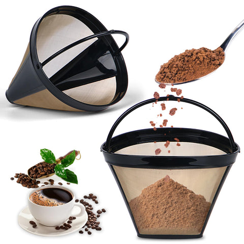 Filtro Bouaida 4 cono reutilizable para Ninja, ideal para café diario.
