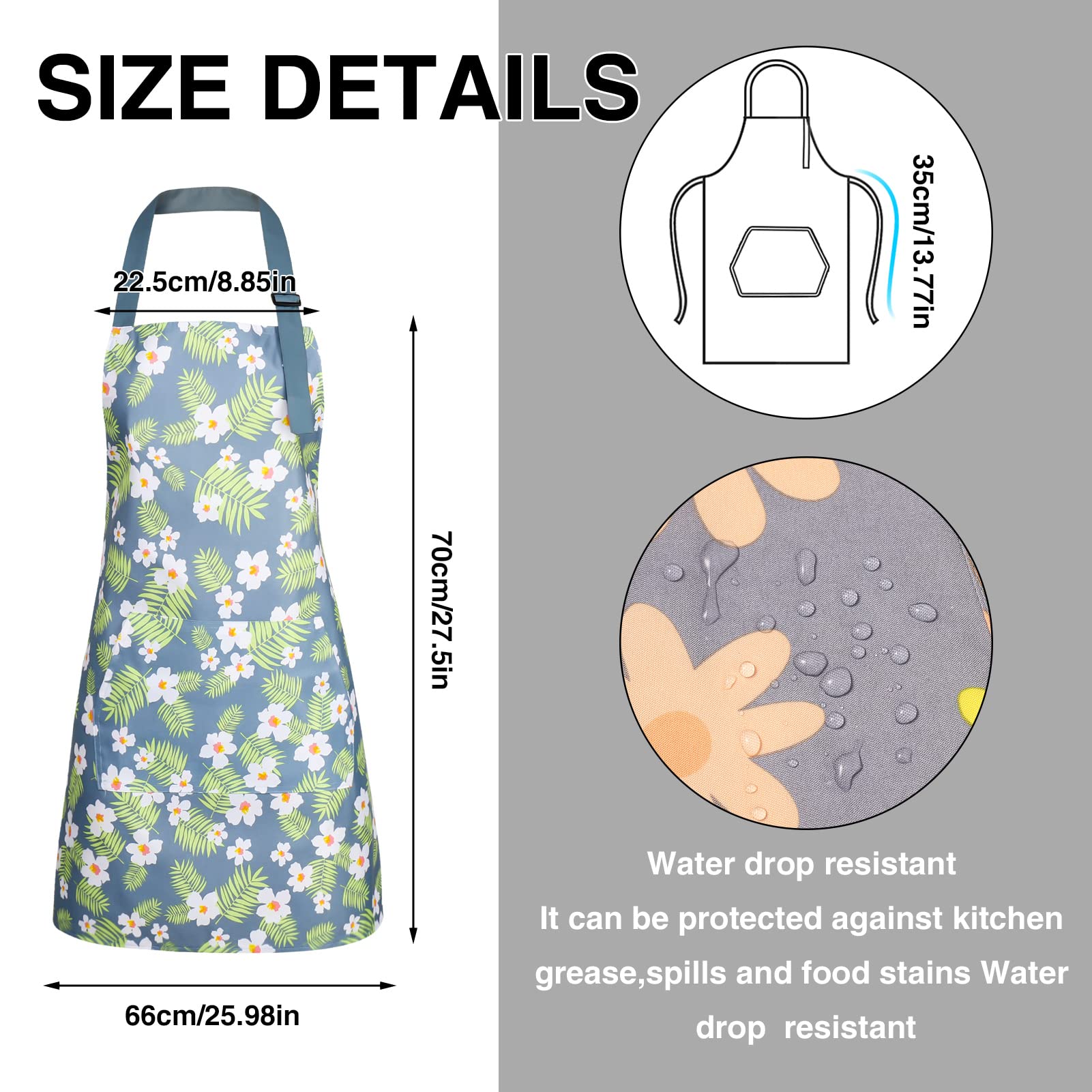 BOUMUSOE delantal floral con diseños antiguos para tareas del hogar con estilo.