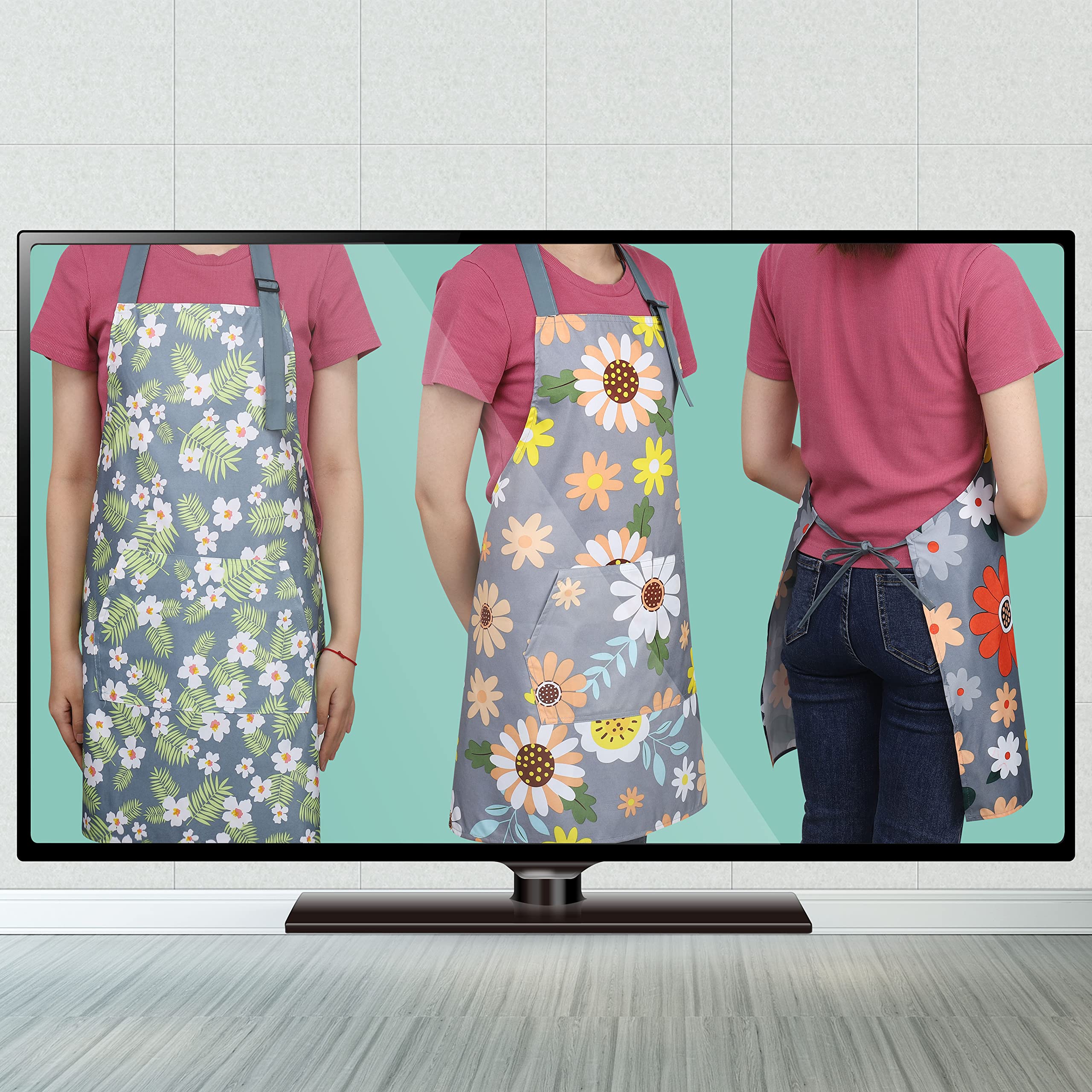 BOUMUSOE delantal floral regalo ideal para fiestas o Día de la Madre.