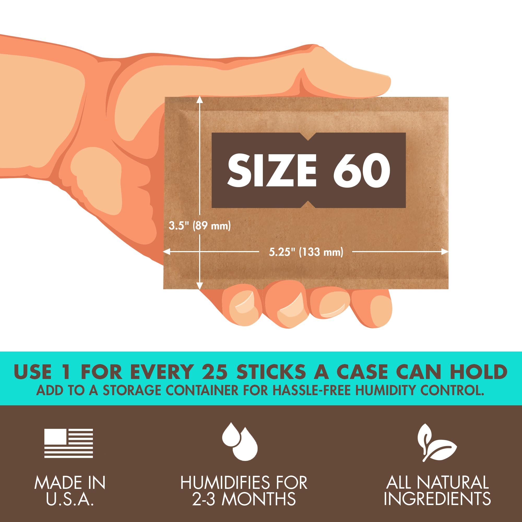 Boveda 69% empaque humidificador individual para protección prolongada