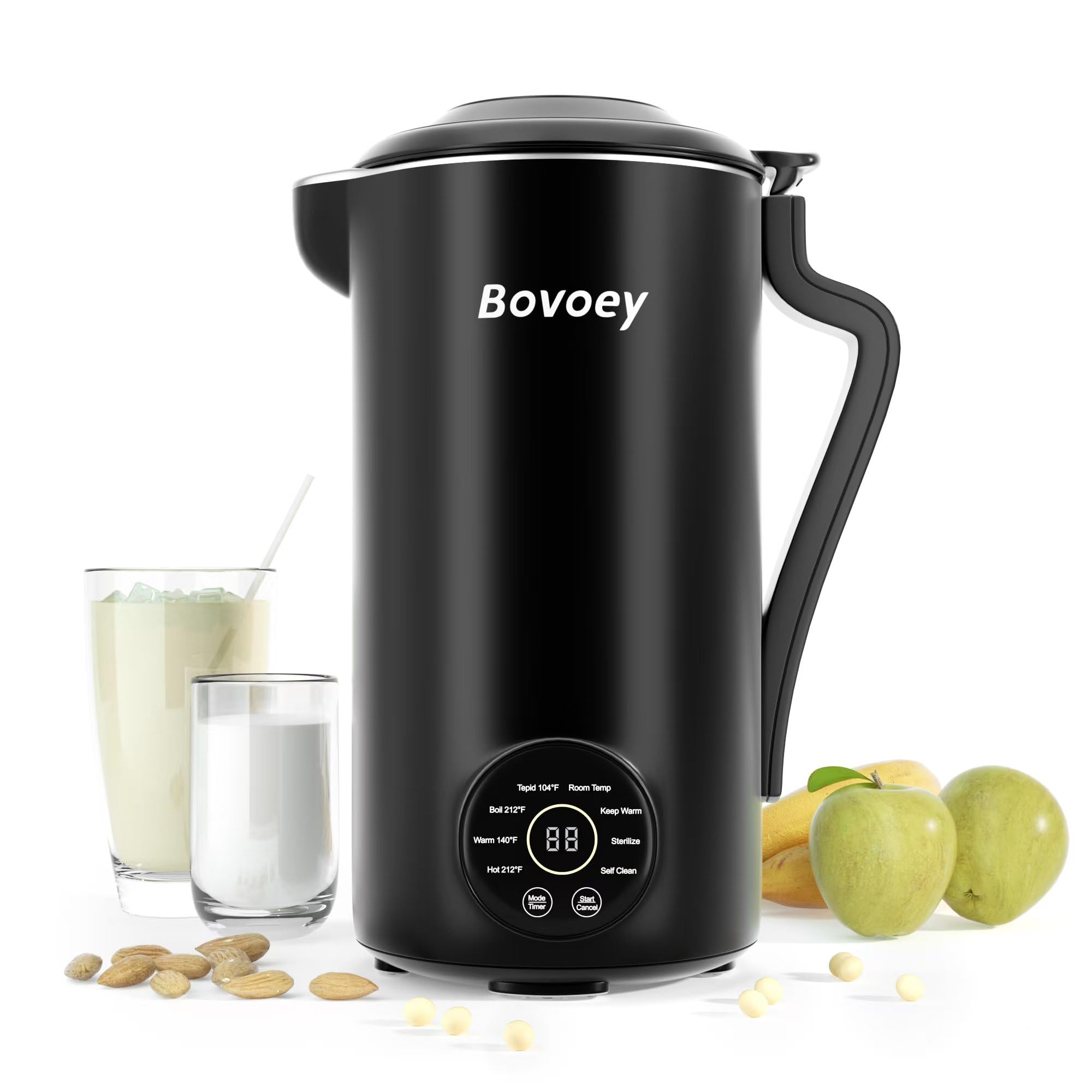 Bovoey: máquina de leche de nueces con tapa automática lista para uso diario