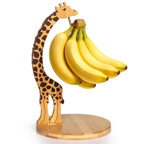 Boxchess soporte banana jirafa en bambú para fruta fresca.