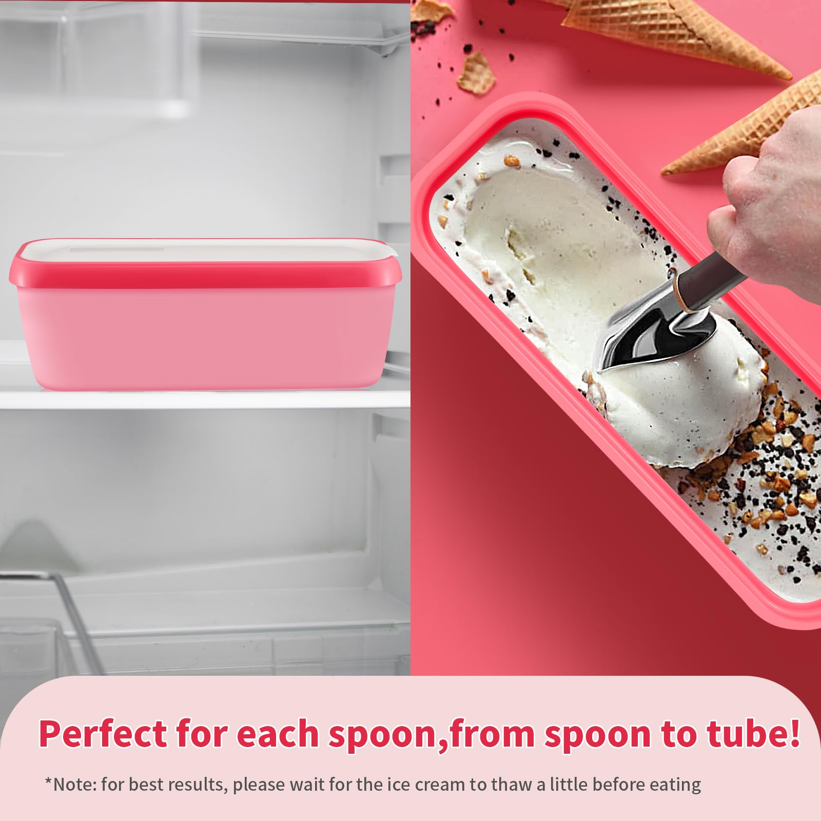 Boxdljh diseño resistente para helados caseros, gelato y sorbete