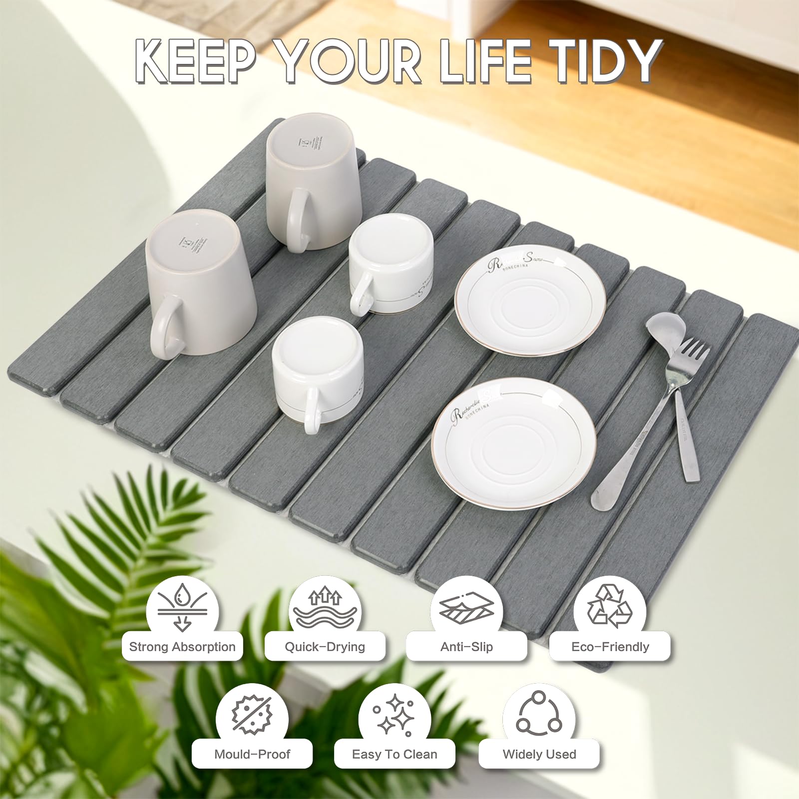 BoxedHome uso múltiple como tapete de baño y bandeja de plantas