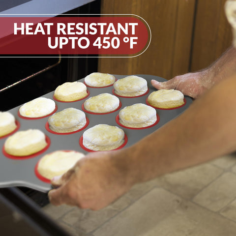 Boxiki Kitchen silicona antiadherente, desmolde limpio para muffins y cupcakes