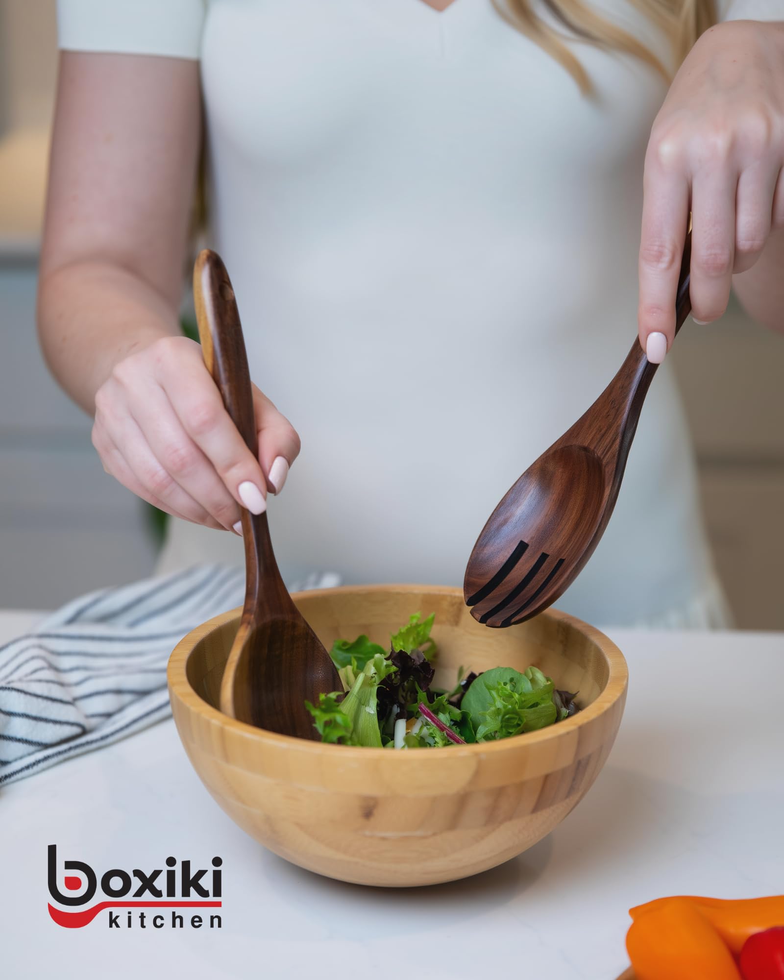 Boxiki Kitchen almacenamiento colgante para utensilios, ahorra espacio en cocina.
