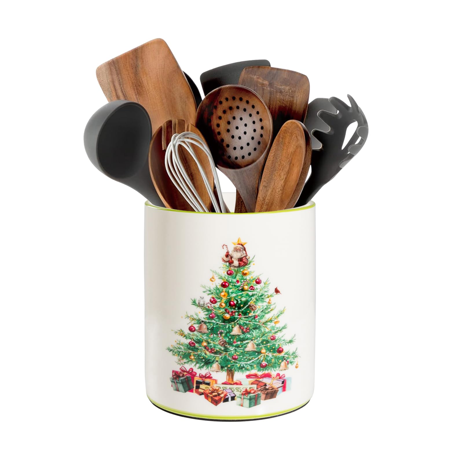 BOXJINCO portalutensilios cerámico con diseño de árbol, ideal para organización en la encimera