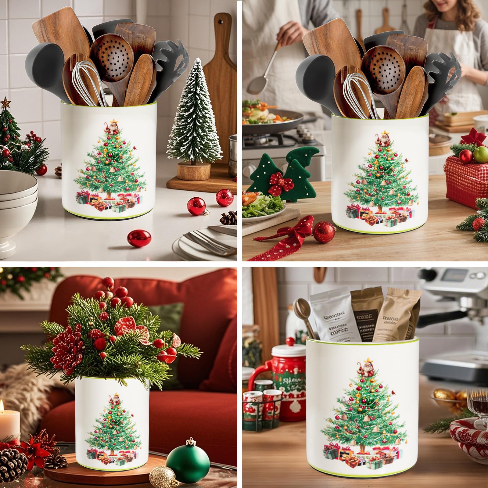 BOXJINCO organizador cerámico con diseño de árbol, ideal sobre encimera