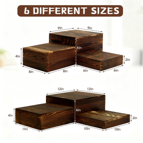 BOY MCOWBOY bases de madera 11x11x4 para exhibir postres con elegancia rústica