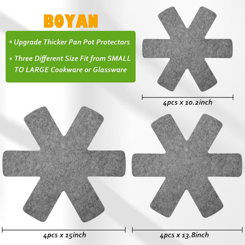 BOYAN separadores 13-8 pulgadas se adaptan a sartenes grandes