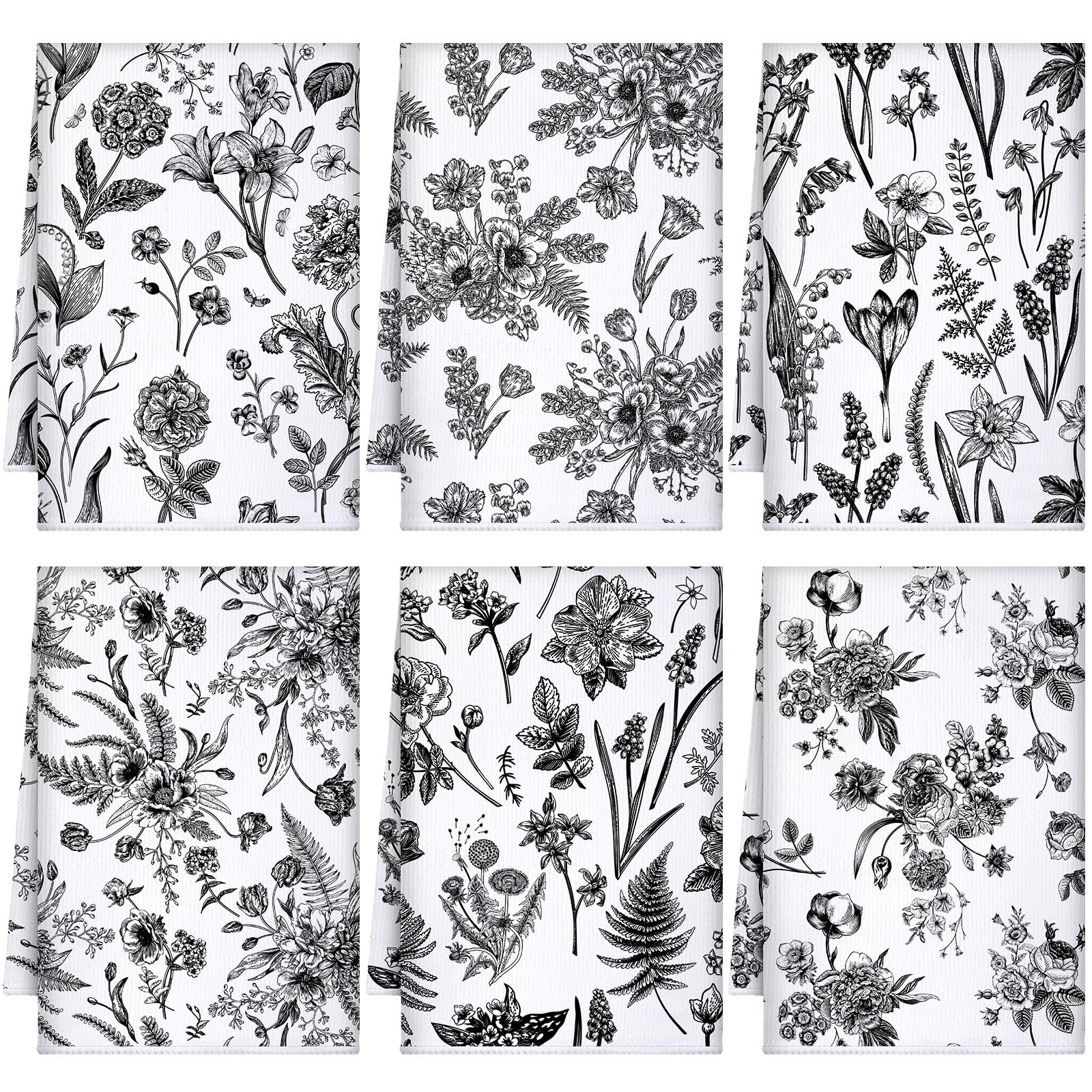 Boyiee toalla de cocina flor retro, absorbente para secar platos