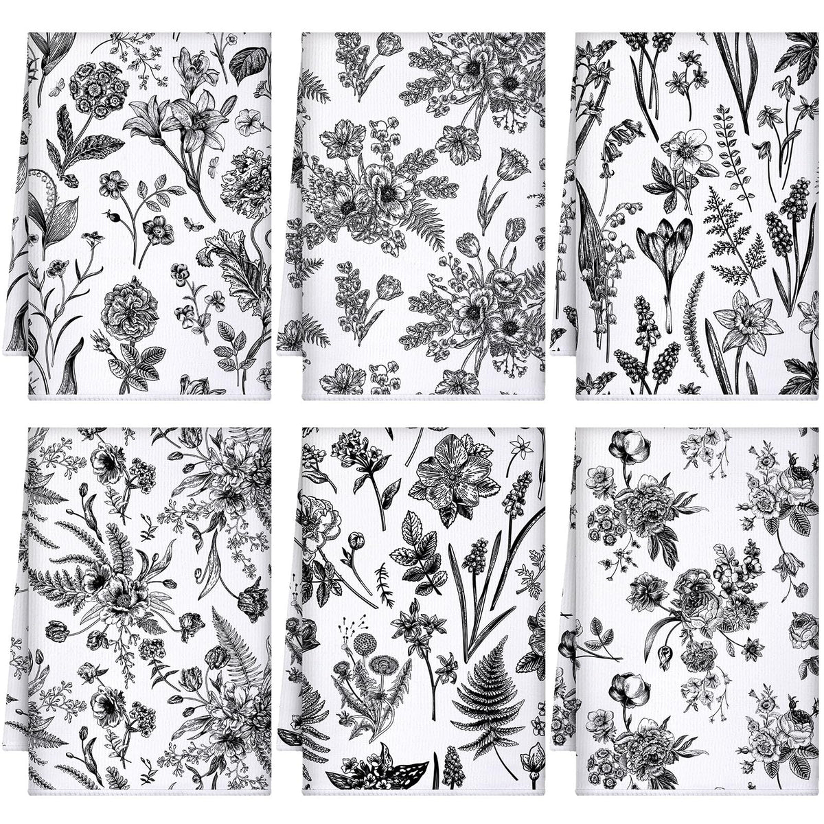 Boyiee toalla de cocina flor retro, absorbente para secar platos