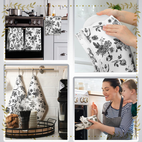 Boyiee toallas flor retro, regalo práctico para casa y cocina