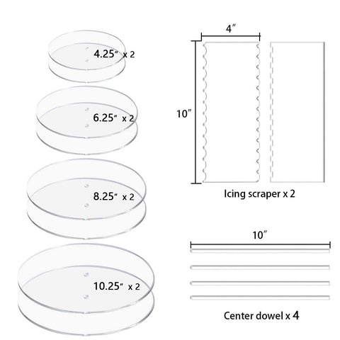 Boyun espátulas para glaseado, dos diseños para bordes definidos.