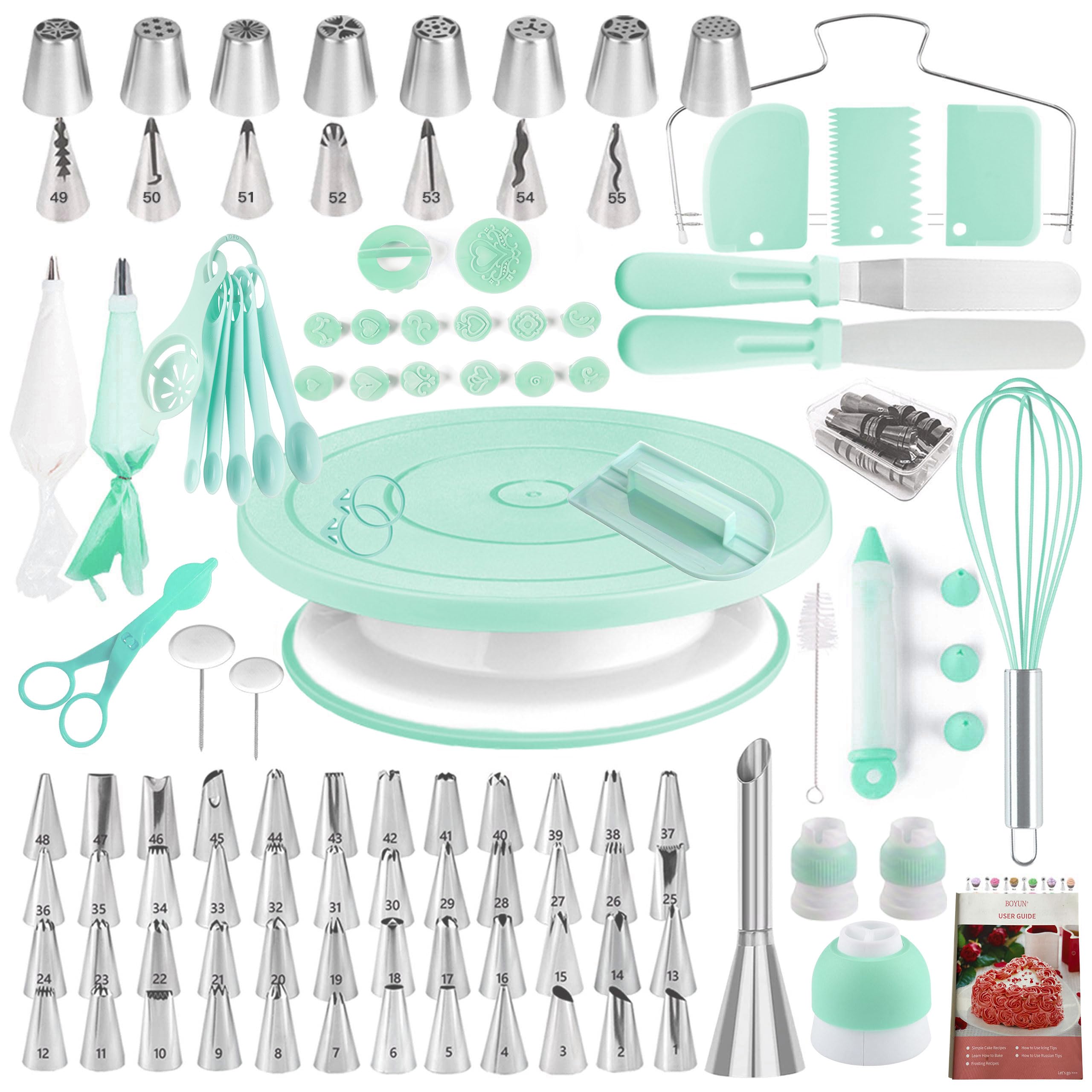 Kit Boyun con mesa giratoria para decoraciones de pasteles.