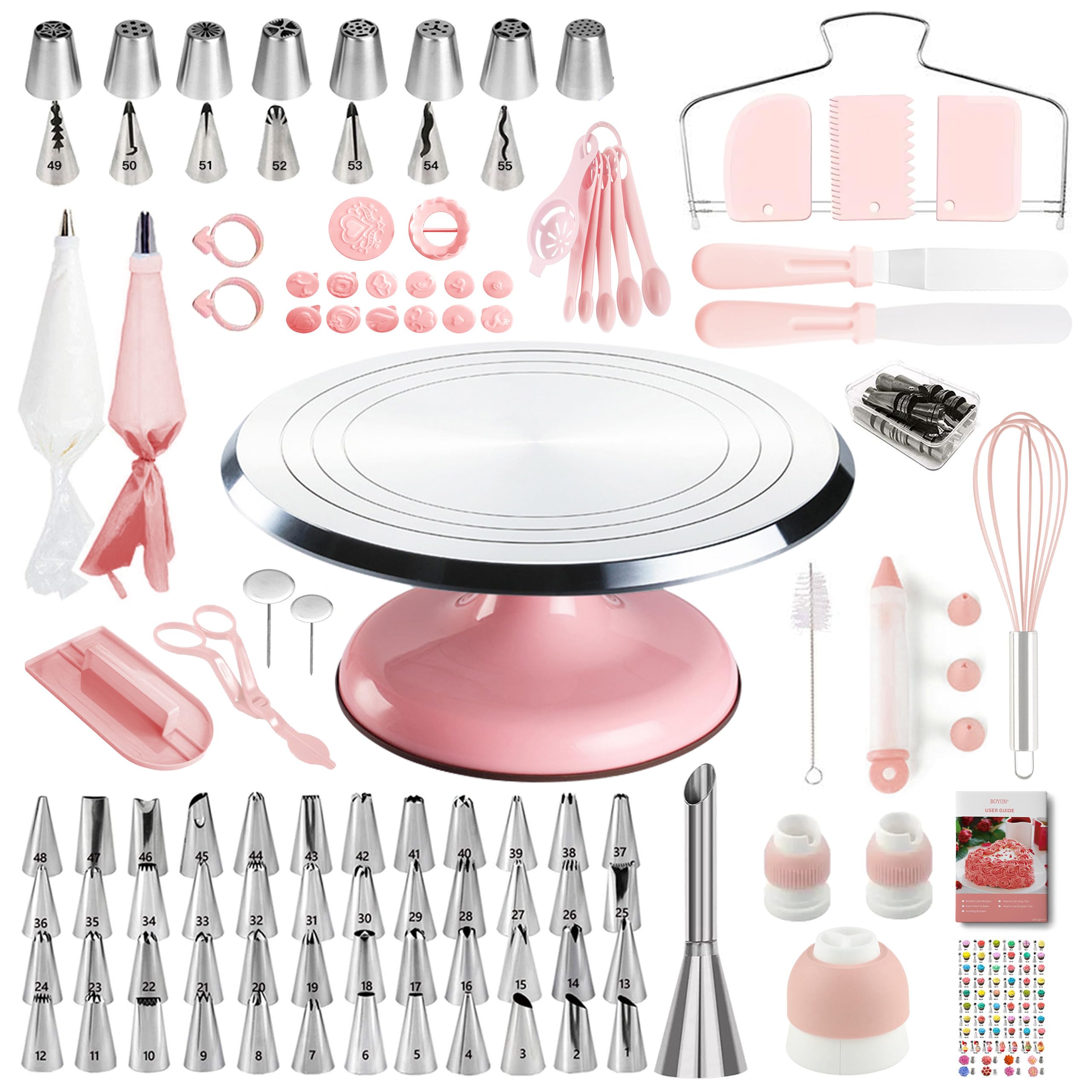 Boyun kit de decoración para pasteles con 138 piezas, opciones creativas para repostería.