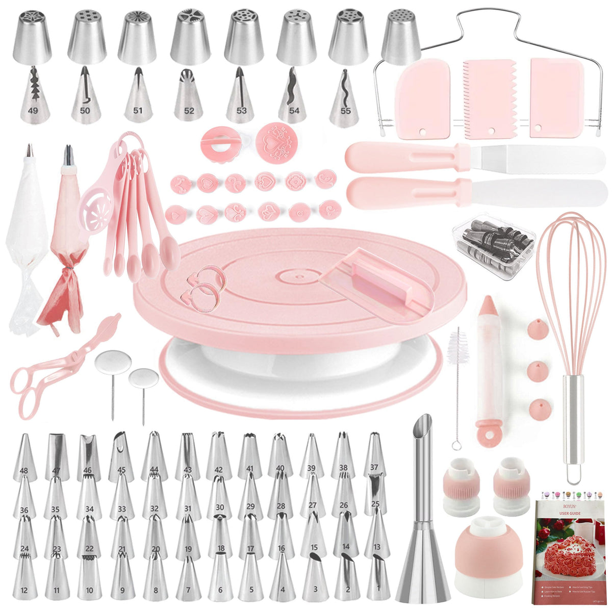 Boyun kit decoracion pasteles con giratorio para decoraciones suaves y uniformes