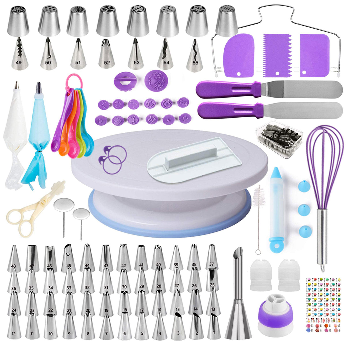 Conjunto Boyun decoracion tartas 360: soporte giratorio para decoraciones precisas.