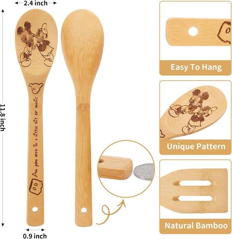 BOZICRE cucharas de madera, diseño ergonómico para voltear alimentos con precisión.