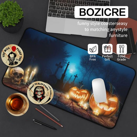 BOZICRE Posavasos con patrón de terror, decoración temática